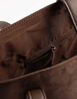 Tasche - Wildlederimitat - dunkelbraun