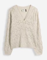 Cardigan - Lochmuster - Beige