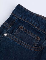 Džinsai - tamsiai mėlynas džinsinis audinys - tamsiai melynas