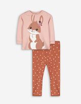 Set composto da felpa e leggings - Stampa - rosa