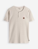T-Shirt - Knopfleiste - beige