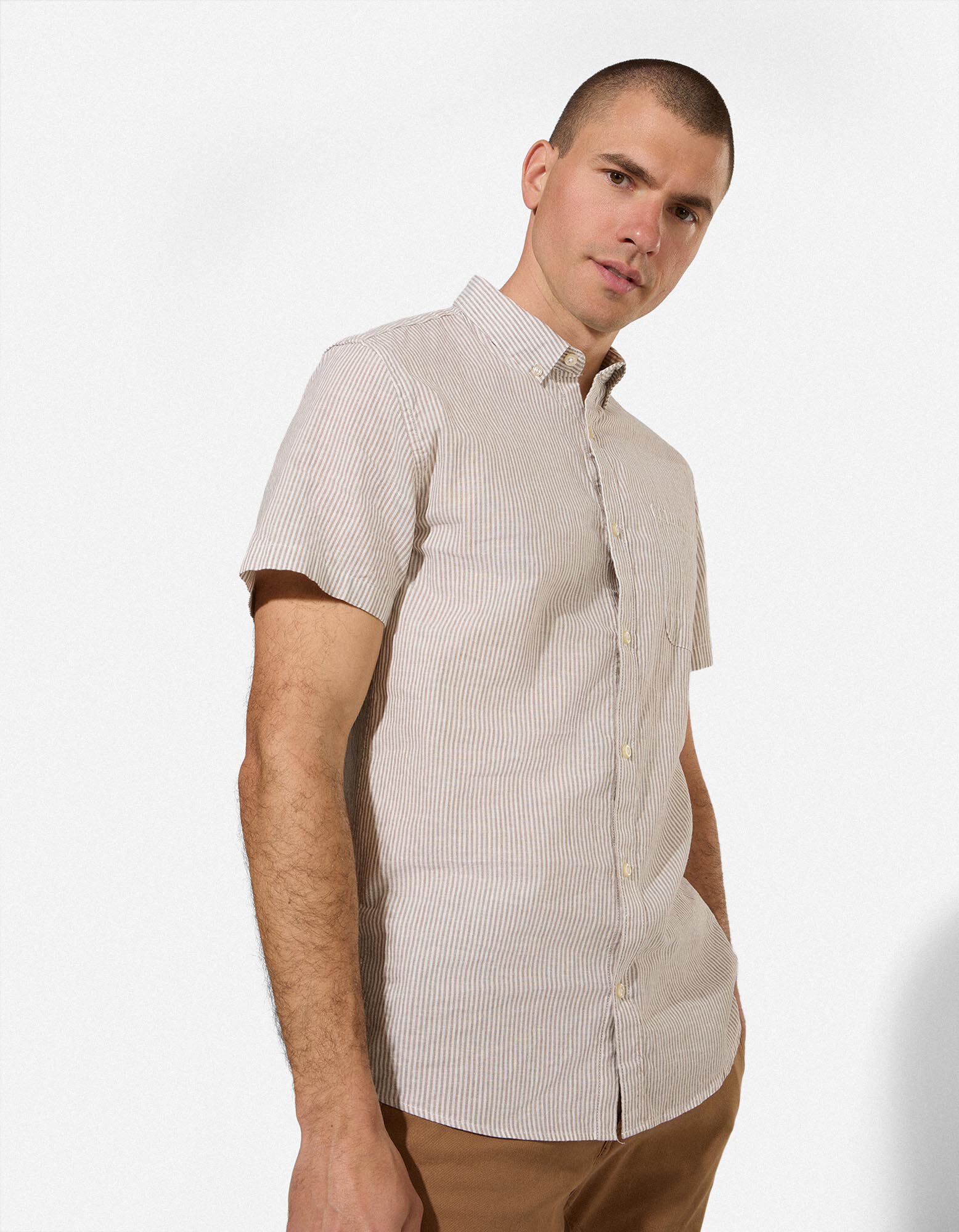 Hemd - Leinen-Mix - grau