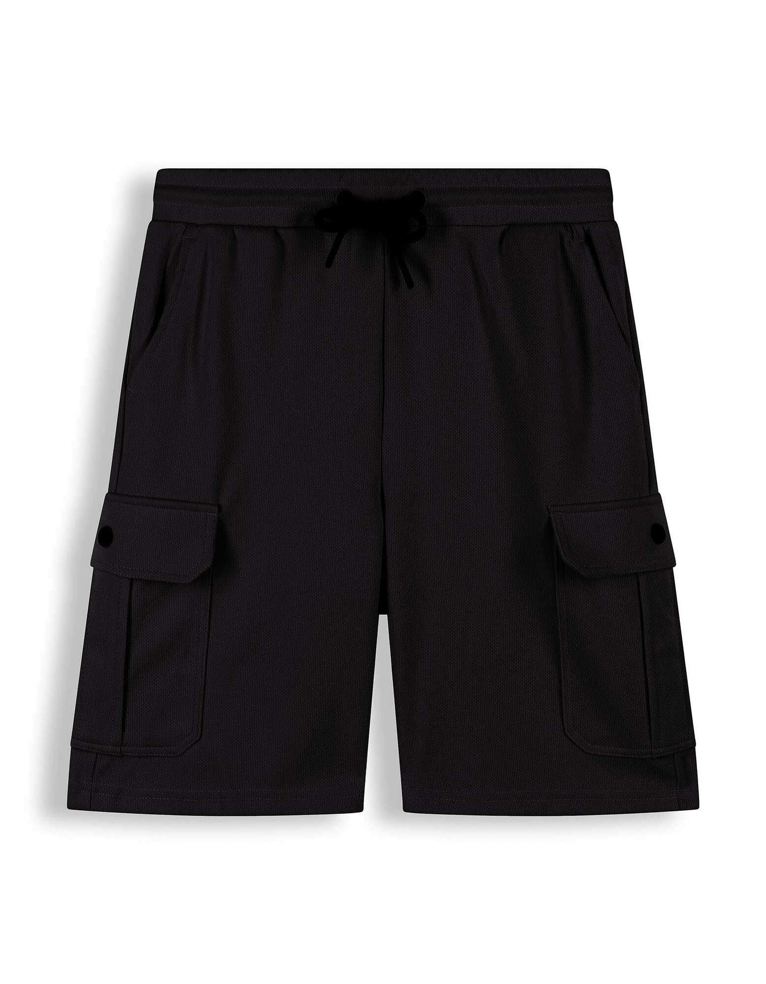 Cargoshorts - Piqu&eacute; - schwarz