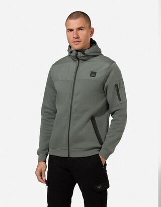 Sweatjacke - Regular Fit - dunkelgr&uuml;n