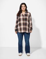 Bluse - Ärmel mit fixiertem Aufschlag - schwarz