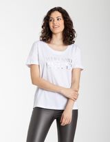 Tricou - Imprimeu mesaj - Alb