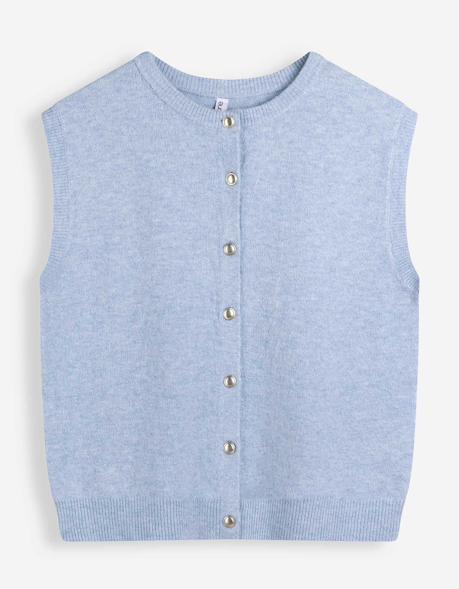 Stricktop - Knopfleiste - Hellblau