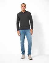 Langarmshirt - Polokragen - Khaki