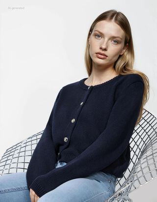 Cardigan - Knopfleiste - dunkelblau