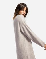 Gebreide jurk - Kuitlengte - beige