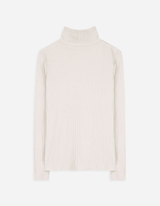 Langarmshirt - Rippenstruktur - beige