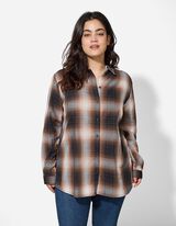 Bluse - Ärmel mit fixiertem Aufschlag - schwarz