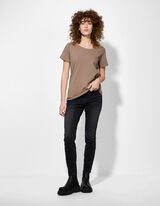 T-Shirt - Stretchanteil - braun