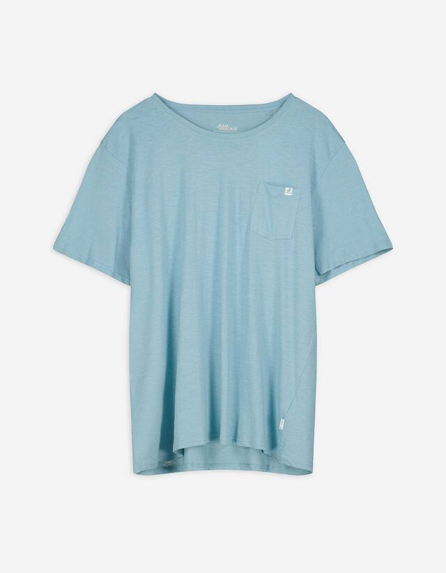T-Shirt - Brusttasche - türkis