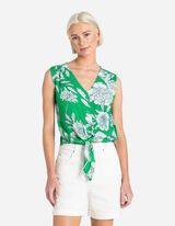 Haut en dentelle - Détail noué - Vert