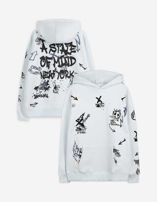 Sweatshirt - Print all-over - lichtblauw