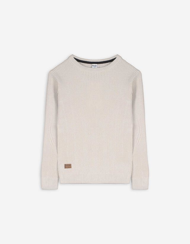 Pullover - Waffelstruktur - beige