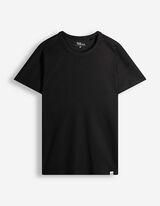 T-Shirt - Waffelstruktur - Schwarz