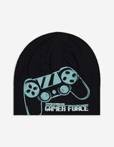 Beanie - Print - schwarz