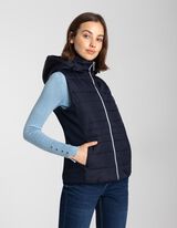 Pre&scaron;it brezrokavnik - Kapuca - temno modra