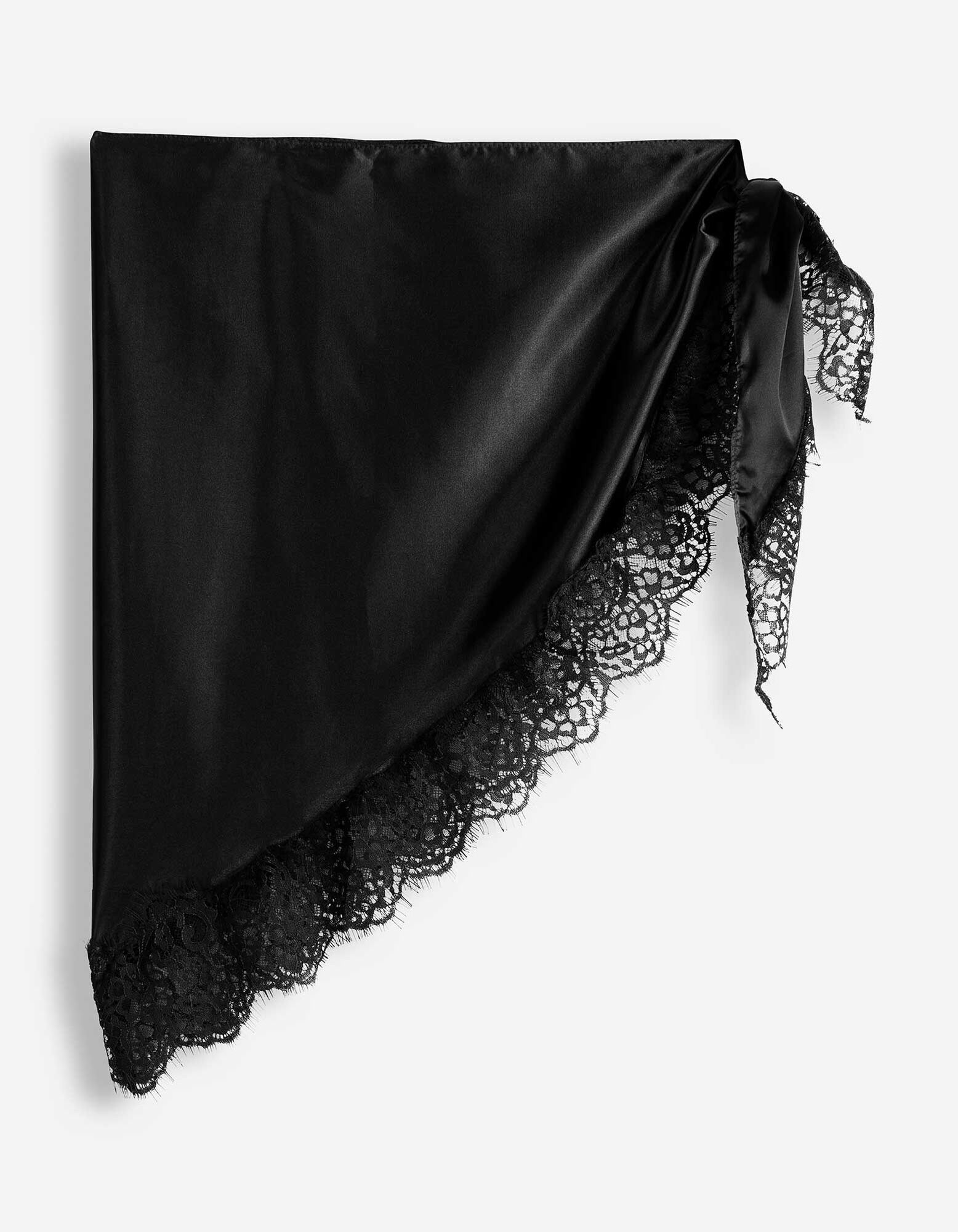 Dreieckstuch - Satin - Schwarz