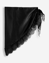 Dreieckstuch - Satin - Schwarz