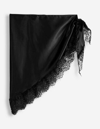 Dreieckstuch - Satin - Schwarz