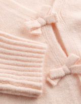 Strickpullover - Schleifenapplikation - Rosa