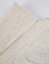 Longpullover - Rollkragen - beige