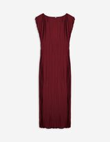 Kleid - Plisseefalten - dunkelrot