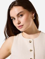 Gilet - Aspect lin - Beige