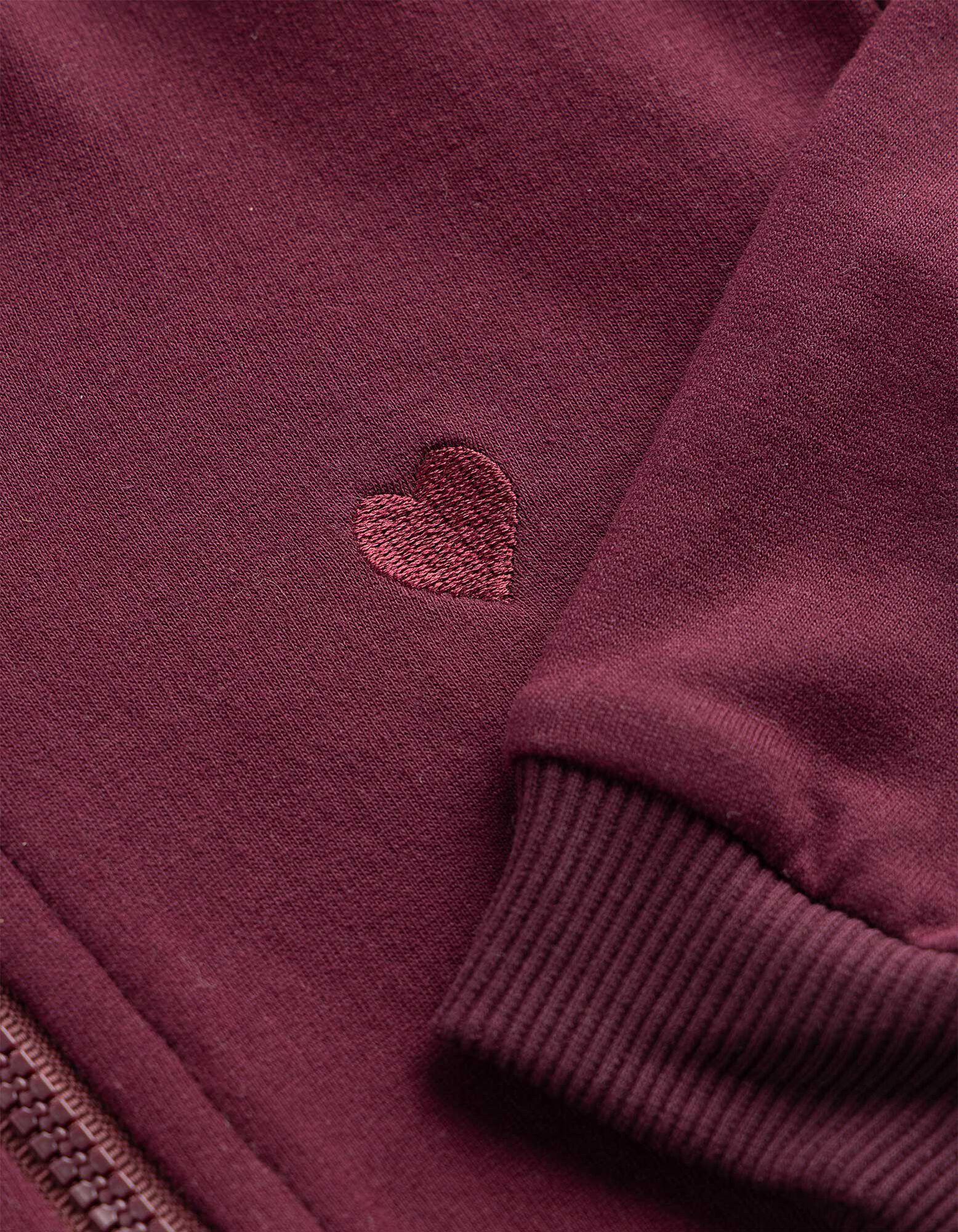 Sweatjacke - Applikation - Dunkelrot