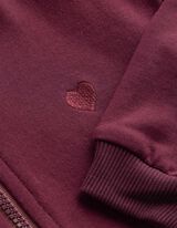 Sweatjacke - Applikation - Dunkelrot