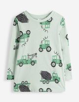 Pyjama Set aus Shirt und Hose - Allover-Muster - Dunkelgr&uuml;n