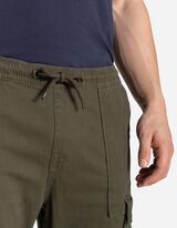 Hlače vojničkog stila - mje&scaron;avina pamuka - zelena