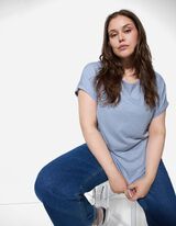 Shirt - Zijsplit - lichtblauw