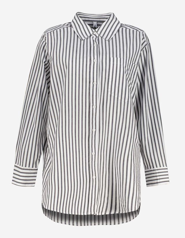 bluzka koszulowa - Oversized Fit - ciemny szary