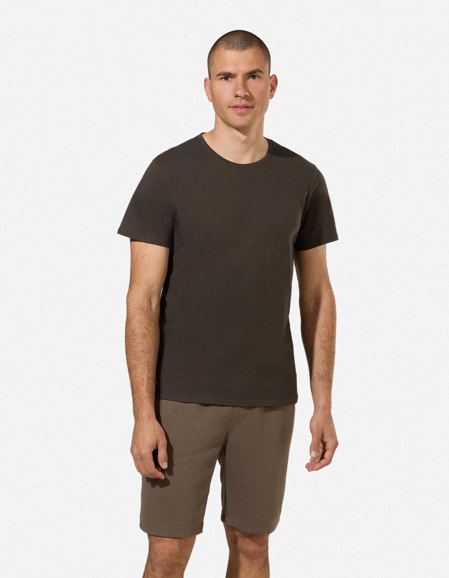 T-shirt - Effen - Kaki