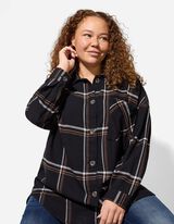 Longshirt - Hemdkragen - schwarz