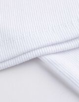 Top - Rippenstruktur - weiß