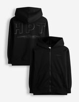 Sweatjacke - Oversized Fit - Schwarz