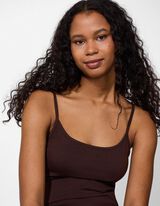 Top - einfarbig - dunkelbraun