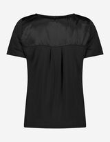 T-shirt - Viscose m&eacute;lang&eacute;e - Noir