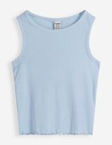 Top - Gerippt - Hellblau