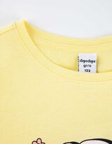 T-shirt - Glitterprint - lichtgeel