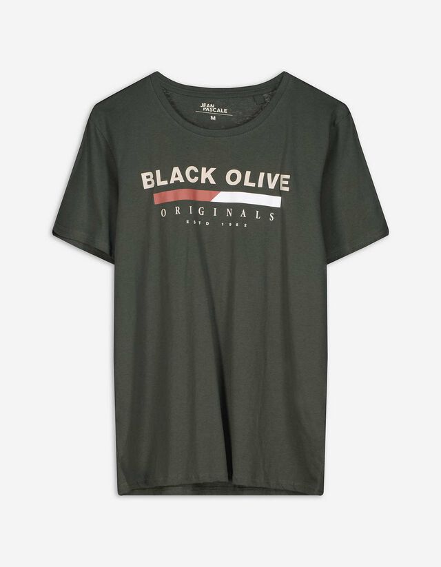T-Shirt - Rundhals-Ausschnitt - dunkelgrün
