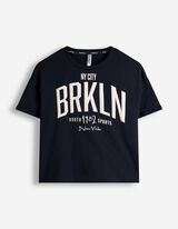 T-Shirt - Baumwoll-Mix - dunkelblau