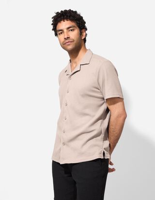 Hemd - einfarbig - beige