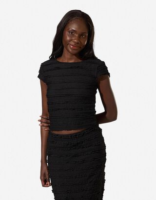 Cropped Shirt - Cropped - Schwarz