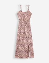 Robe maxi longueur - Fente lat&eacute;rale - ros&eacute; tendre 